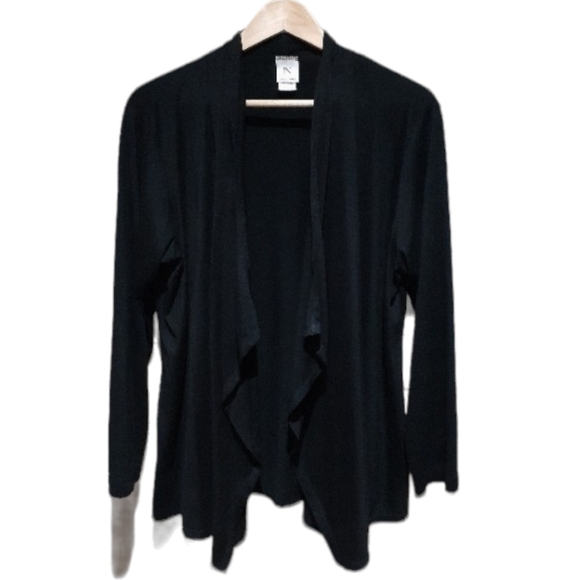N Natori Women's Size Large Waterfall Front Cardigan in Black - Picture 4 of 8